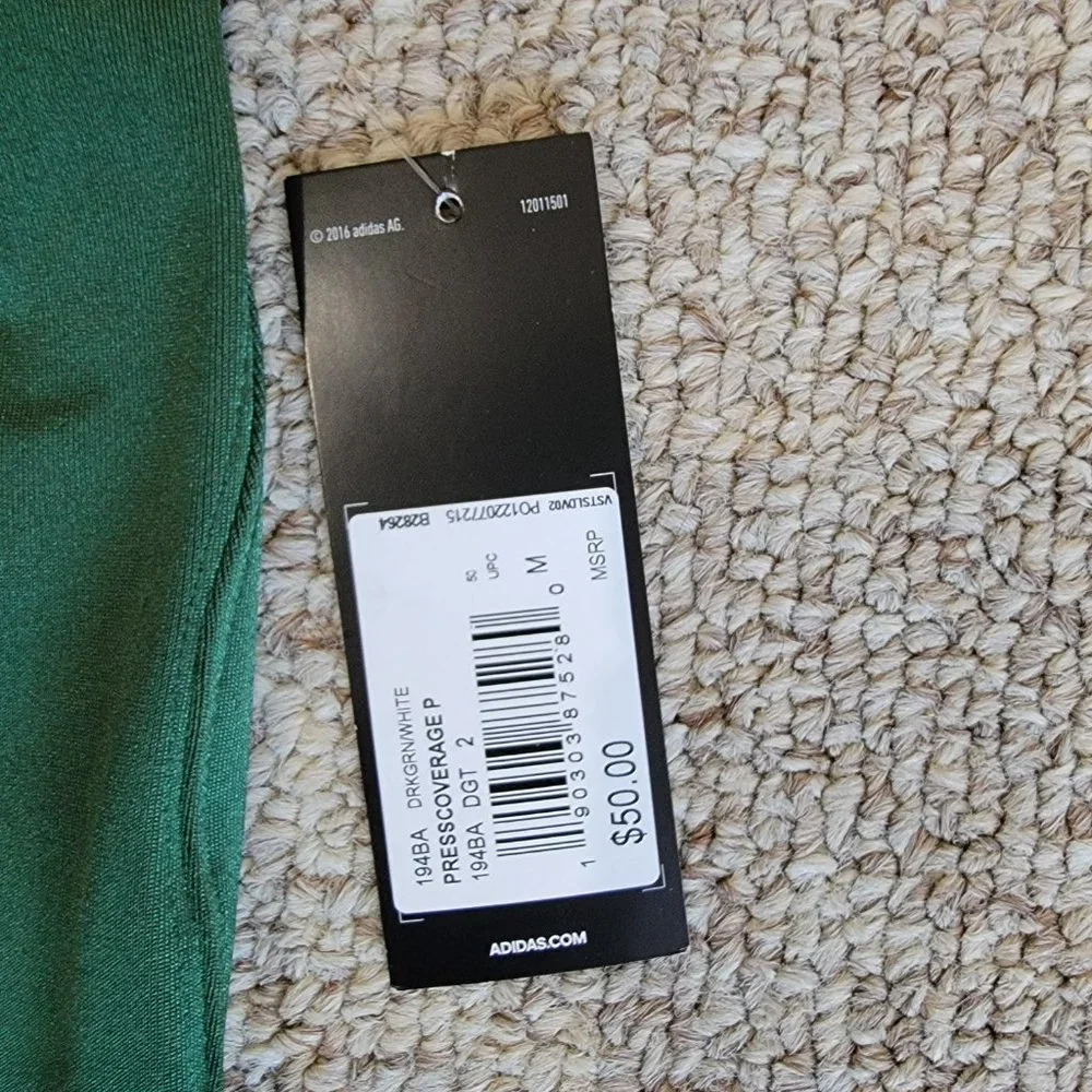 NWT Adidas Dark Green Football Pants Size Medium